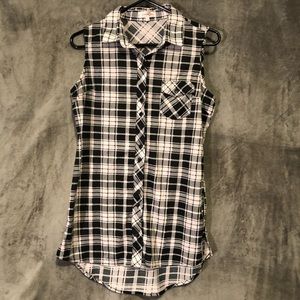 Flannel tunic top